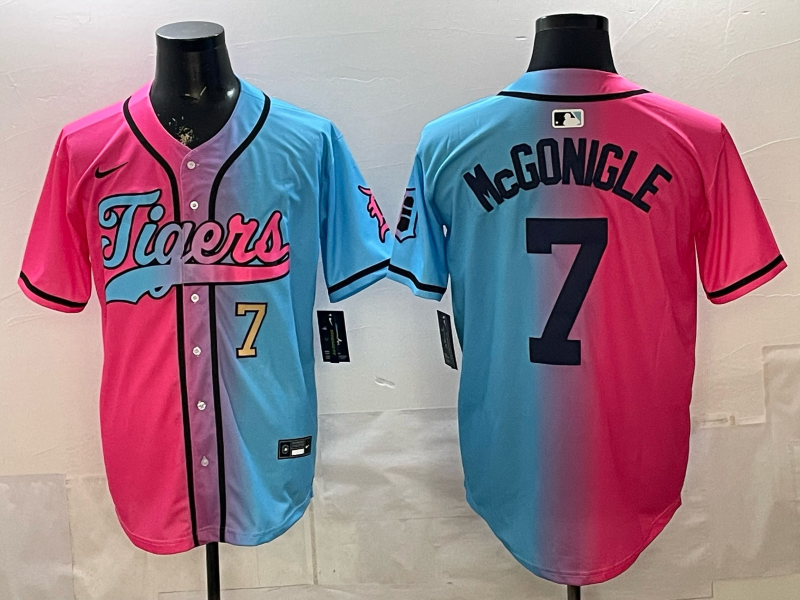 Men Detroit Tigers #7 McGonigle blue pink Nike 2026 MLB Jersey 0401002
